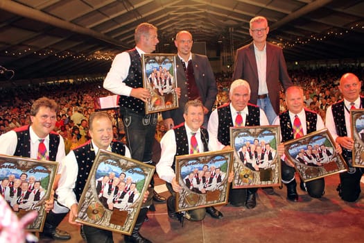 The Kastelruther Spatzen at the Spatzenfest 2012 in Kastelruth - are awarded 'Platinum' by the production company Koch.