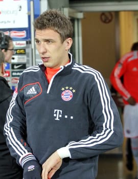 Mario Mandzukic,striker of FC BAyern Munich at the match in Freiburg