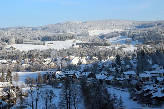 View of the wintry snowy hintertarten