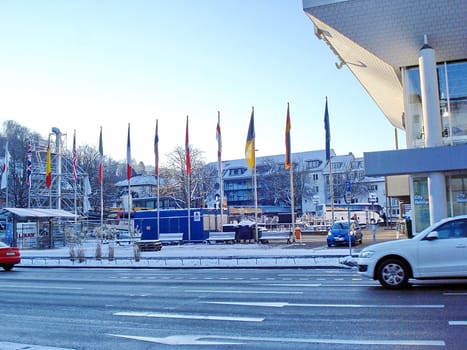Snow and frost in Freiburg im Breisgau - an unusual picture