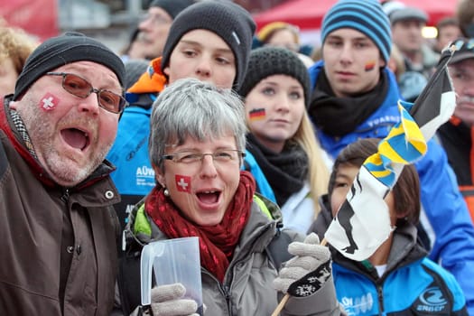 Swiss fans at the Four Hills Tour