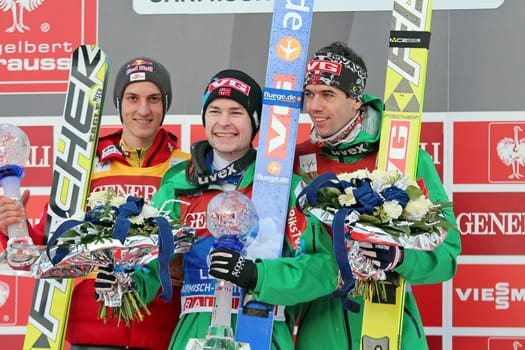 Winning types: from left to right: Schlierenzauer,Jacobsen,Bardal