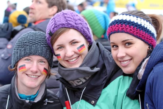 Fans at the Schattenbergschanze at the Four Hills Tour