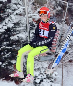 Melanie Faisst in the lift