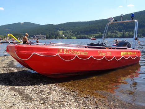 DLRG lifeboat at Titisee - Summer in the Black Forest