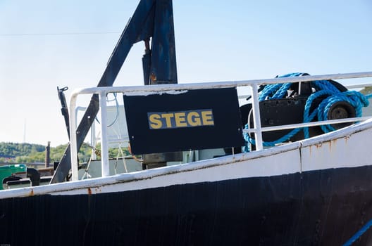 one piece of one old steelboat in gotheburgs harbour