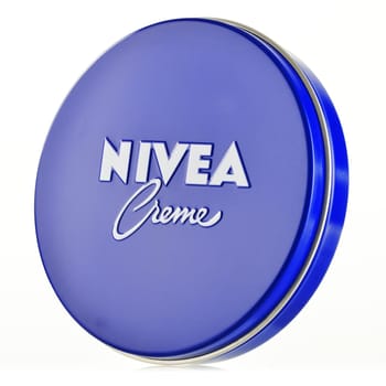 Nivea global skin- and body-care brand owned by the German company Beiersdorf.
