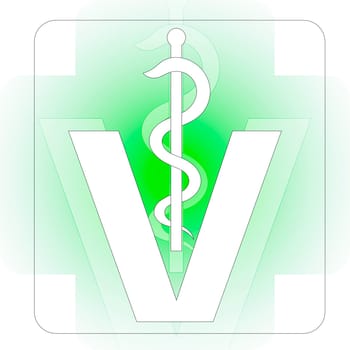 veterinary shield button graphic äskulapstab v