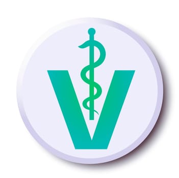 veterinary shield button graphic äskulapstab v