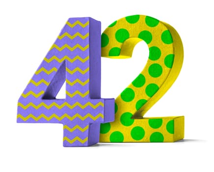 Colorful number made of cardboard - number 42