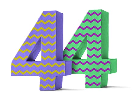 Colorful number made of cardboard - number 44