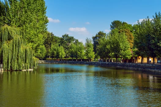 beautiful view of the park in the city of Ternopil