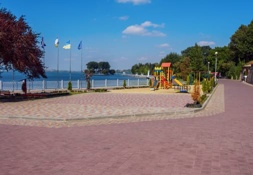 beautiful view of the park in the city of Ternopil