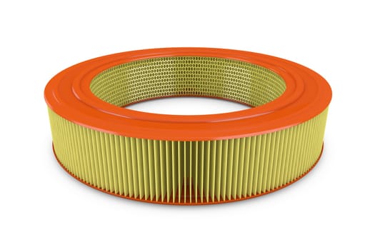 Air filter for a car on a white background