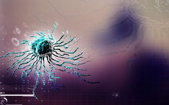 Digital illustration of stem cell in colour background