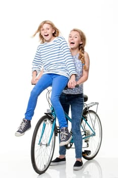 Sisters on a bike