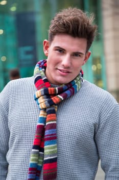 Portrait of an attractive, young man in the city