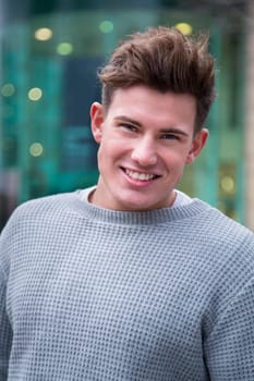 Portrait of an attractive, young man in the city