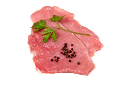 some raw meat steak isolated on white