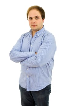 studio picture of a young man, isolated on white
