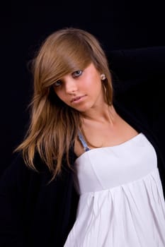an young beautiful woman close up portrait
