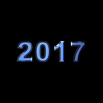 Happy new year 2017 Text Design isolated with black