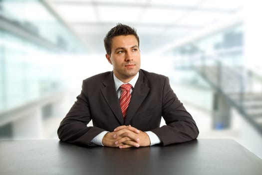 young business man on a desk at the office