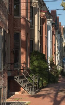 Old Brick Residential Townhouse Neighborhood in Frederick Maryland