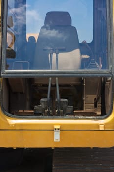 Excavator Driver's Cabin at Construction Site
