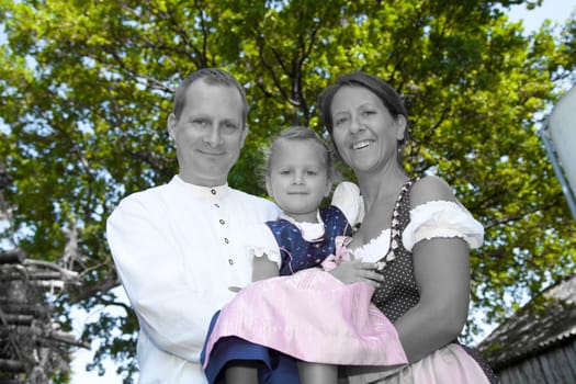 Family husband wife daughter costume dirndl dress