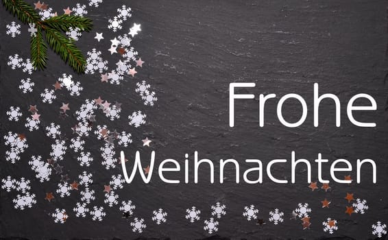 Merry Christmas Background with Stars Slate