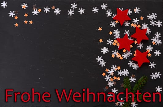 Merry Christmas Background with Stars Slate