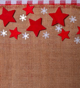 Christmas Background with Stars Fabric Linen