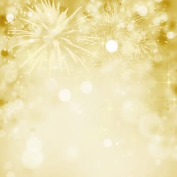 Fireworks at New Year and copy space
