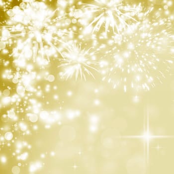 Fireworks at New Year and copy space
