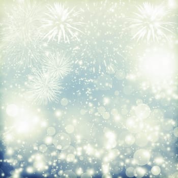 Fireworks at New Year and copy space