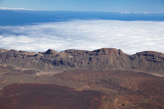Beautiful aerial view on the caldera of the volcano Teide, Tenerife, Canary islands, Spain