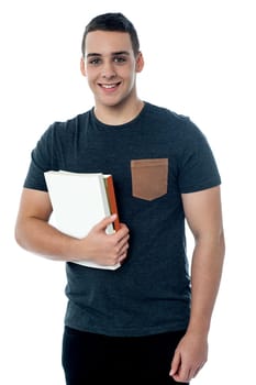 Student holding his books