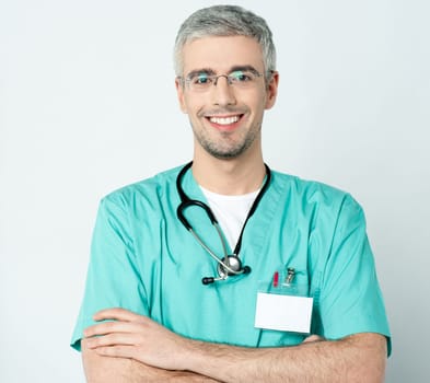 Handsome young isolated male doctor