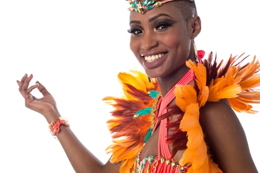 Closeup shot of a female samba dancer