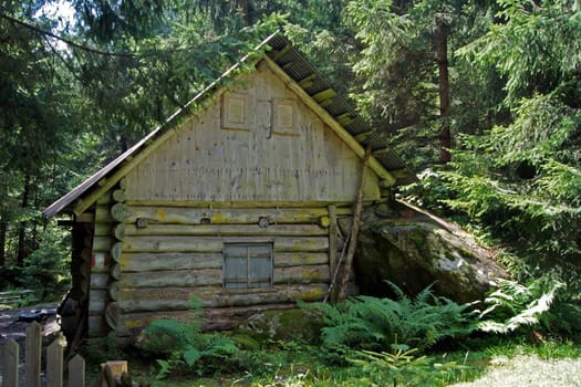 Old refuge on a hiking trail in the village of Tyrol South Tyrol