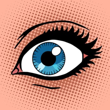 Beautiful female eye with make-up pop art retro vintage style