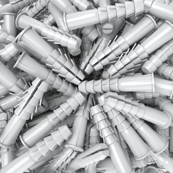 3D rendering of a heap of dowels