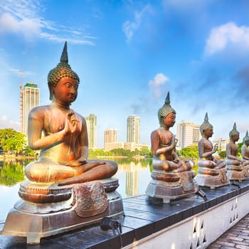 Seema Malaka temple on Beira Lake. Colombo, Sri Lanka