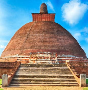 Jetavanaramaya dagoba in the ruins of Jetavana in the sacred world heritage city of Anuradhapura, Sri Lanka