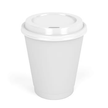 Paper coffee cup on white background