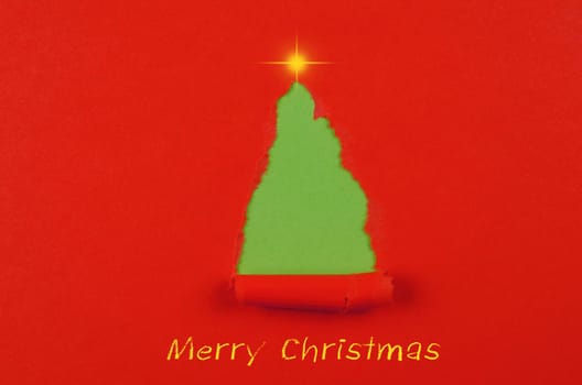 Christmas background with a Christmas tree