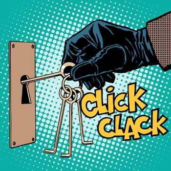 burglary theft robber crime secret mystery pop art retro style