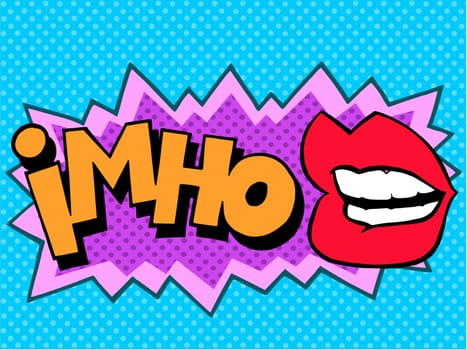 IMHO comic book style lettering pop art retro