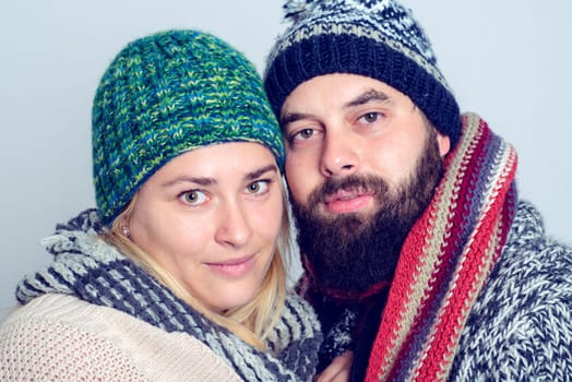 young man and woman in winter dress